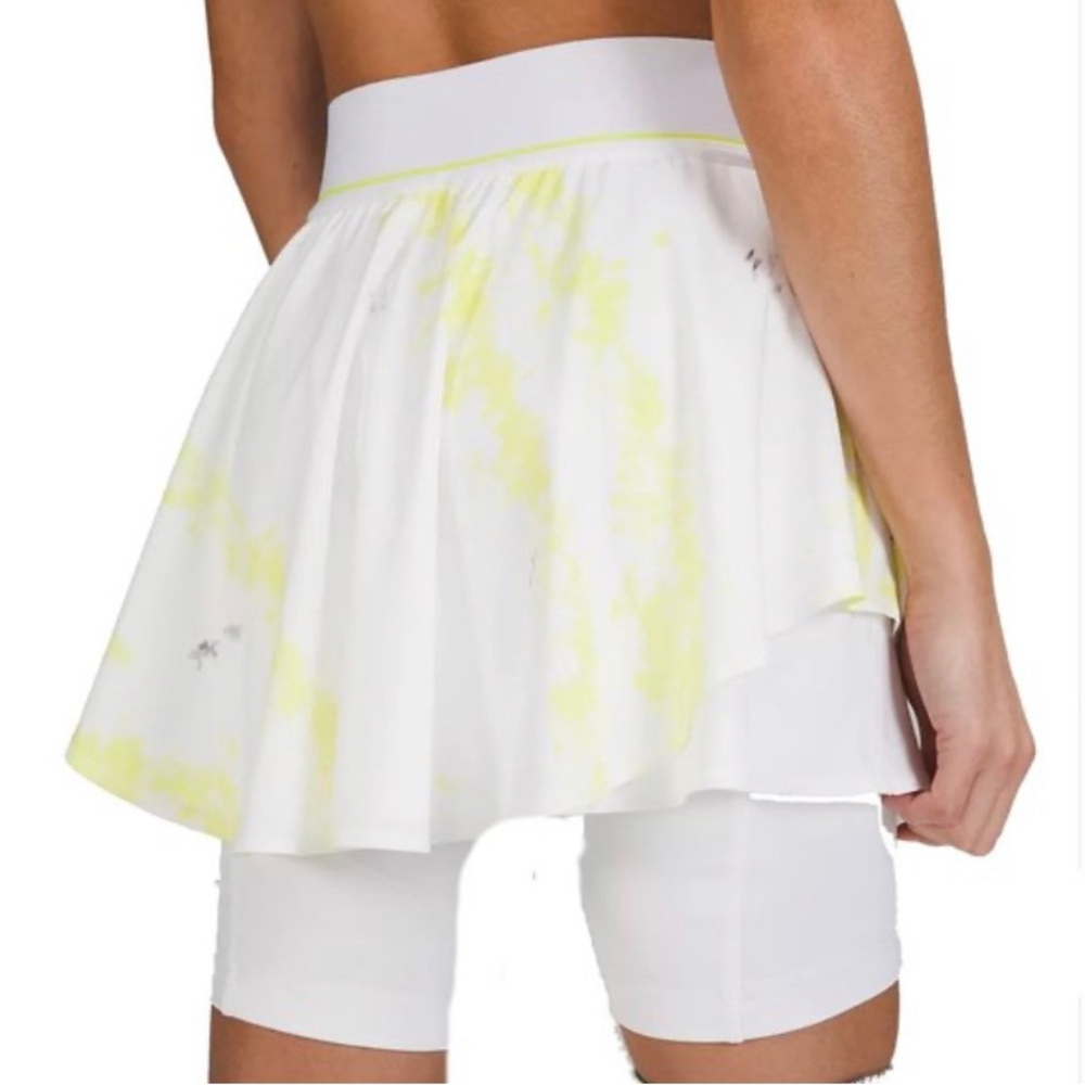 lululemon athletica White Tennis Skort with Pale Yellow Accents